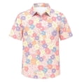 thumbnail image 4 of Toddler Kids Boys Shirt Tops Short Sleeve Holiday Print Button Down Shirt For Lightweight Top Graphic Fit Casual Summer Tees 3-4 Years, 4 of 4