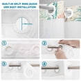 thumbnail image 4 of No Hook Shower Curtain, Teal Red Coastal Shower Curtains for Bathroom with See Through Top Window, Nautical Seahorse Beach Coral Starfish Retro Waterproof Bath Curtain Stand Up Stall 36"x72", 4 of 9
