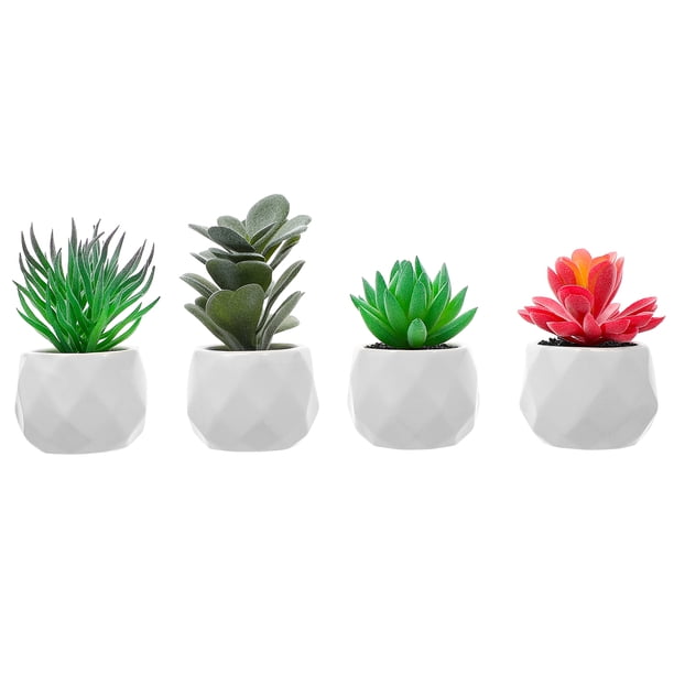 4 piezas de suculentas artificiales decorativas para el hogar y la oficina.