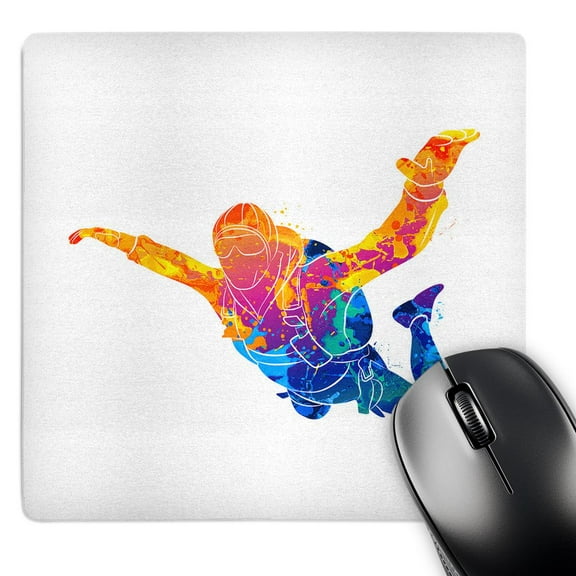 3dRose, Cool Skydiver Color Splash Design, MousePad