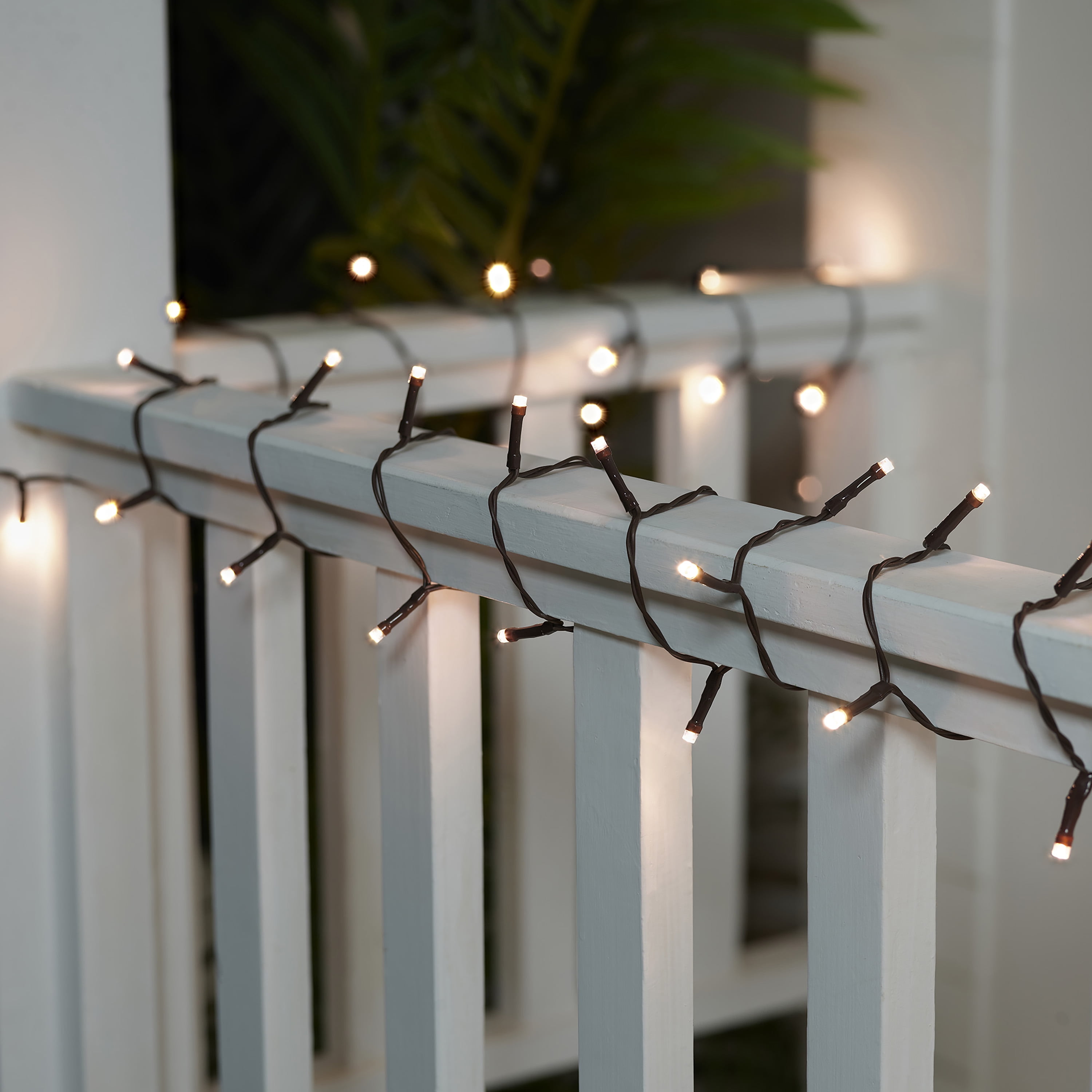 (2 pack) Mainstays 50-Count Warm White LED Solar-Powered Mini Outdoor String Lights