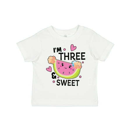 

Inktastic I m Three and Sweet with Cute Watermelon Gift Toddler Toddler Girl T-Shirt