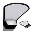 thumbnail image 3 of Reflector difusor de flash, kit de reflector de flash de rebote curvado blanco/plateado de 2 caras con correa elástica para flashes Speedlight, 3 of 5