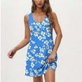 thumbnail image 5 of Blmnix Sleep Tanks Nightgown for Women Victorian Nightgown Cotton Nightgowns Nightshirt Above-the-Knee Crew Neck Sleeveless Blue Backless Nightgown,XXL, 5 of 7
