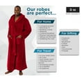 thumbnail image 5 of Ross Michaels Mens Robe Big & Tall with Hood - Long Plush 400GSM Luxury Fleece Bathrobe with Shawl Collar (Red, XX-Large), 5 of 6