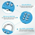 thumbnail image 3 of Uxcell Combination Padlock 6-Digit Push Button Padlock 3-Position Locking Mechanism Security Lock Sky Blue, 3 of 7