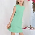 thumbnail image 3 of Jinhomg Sleeveless Summer Dress for Girls Casual Solid Midi Tank Dresses with Pockets Mint Green 9 Years, 3 of 9