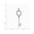 thumbnail image 2 of Sterling Silver CZ Key Pendant Charm, 2 of 2