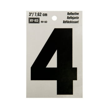 Hy-Ko 3" Reflective Vinyl Self-adhesive Sticker Number 4