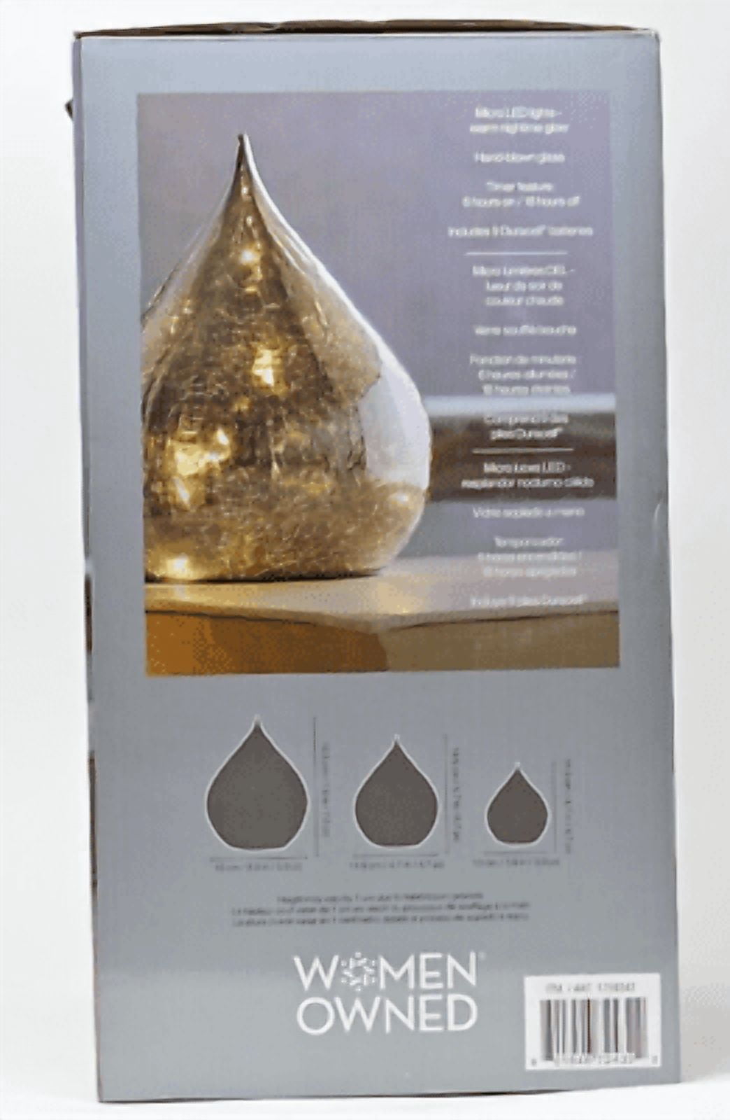 Evergreen LED Glass Raindrops, Set of 3 (Gray)