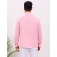 thumbnail image 3 of INSPIRE CHIC Men's Cuban Guayabera Shirt Long Sleeve Button Down Casual Summer Beach Shirts M Pink, 3 of 5