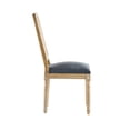 thumbnail image 6 of Christopher Knight Home Vintage Upholstered Dining Chairs, Cane Backrest, Solid Wood Frame, Haze Blue, Set of 2, 6 of 7