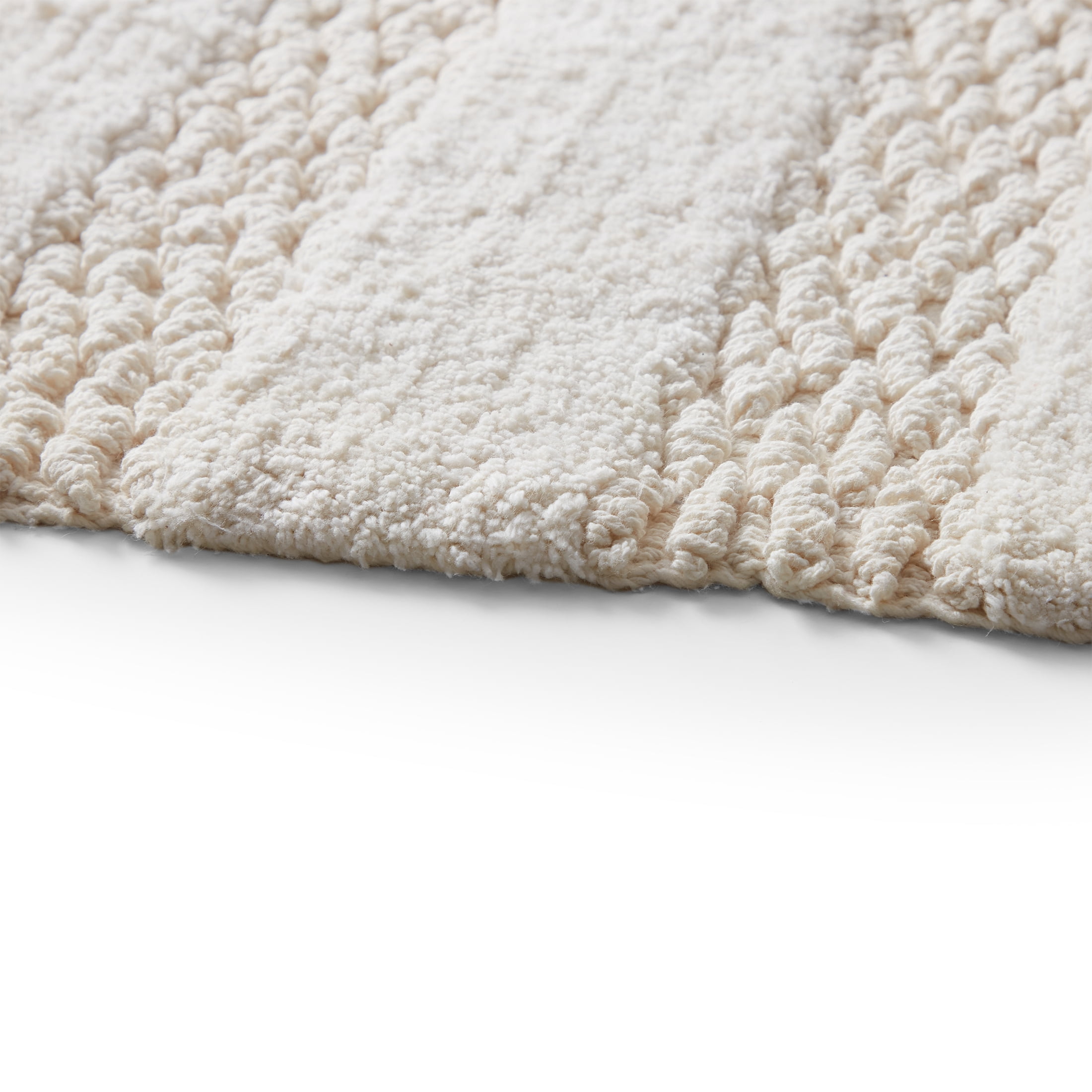 My Texas House Lancaster Fringe Cotton Bath Rug , Ivory, 20" x 32"