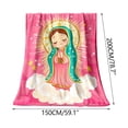 thumbnail image 2 of Anime Virgin Mary & Our Lady of Guadalupe Flannel Throw Blanket, Catholic Christian Gifts for Women Birthday Christmas, Soft Pink Cozy Blanket for Bed Couch Home Sofa, 59x78 in, 2 of 7