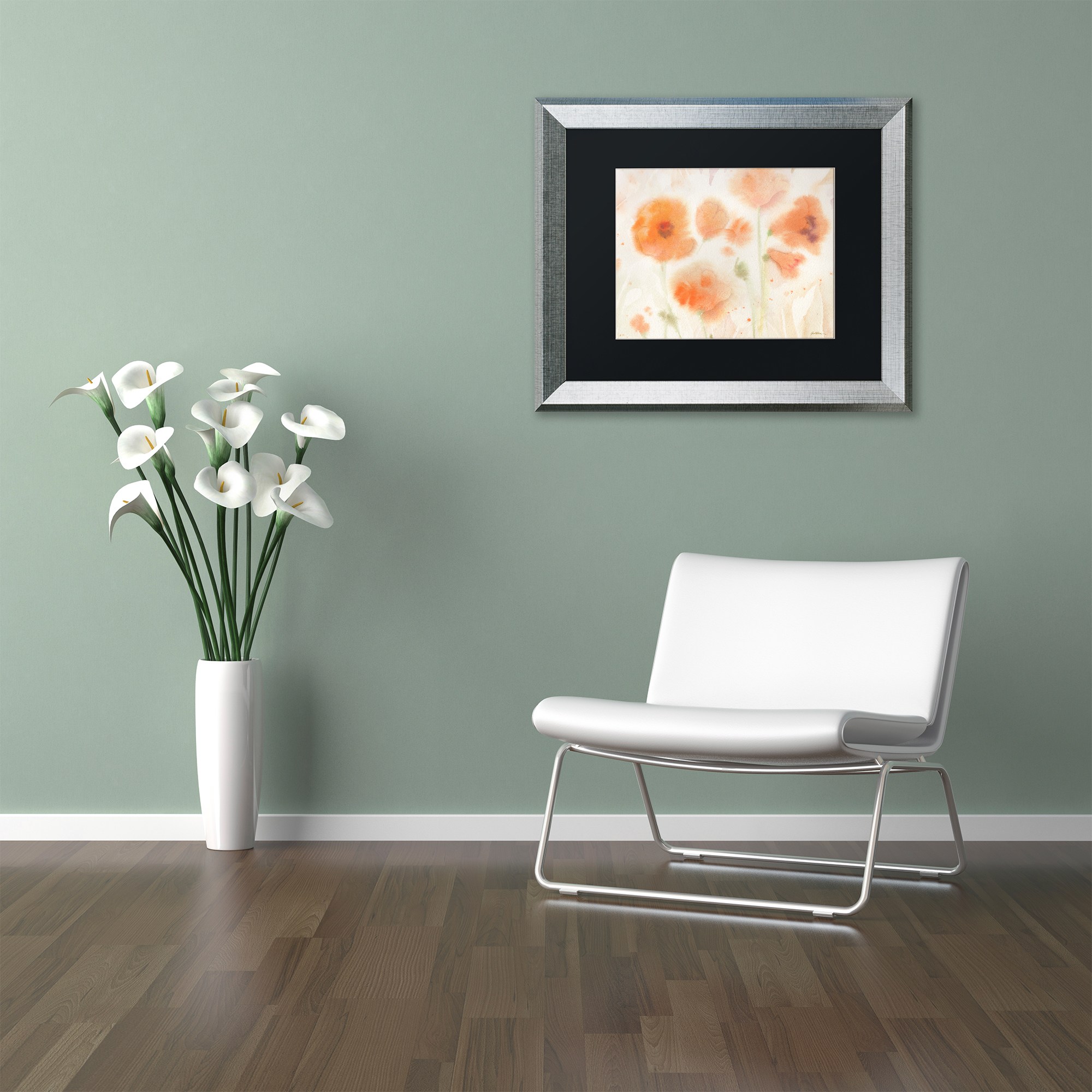 Trademark Fine Art "Orange Tones" Canvas Art by Sheila Golden, Black Matte, Silver Frame