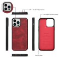 thumbnail image 3 of SaniMore Case for iPhone 14 Pro 6.1" 2022, [Crossbody Lanyard & Wrist Strap] 2 in 1 Zipper Wallet Case [Detachable] Card Holders Cash Pocket] Shockproof Anti-fall All-around Protective Cover, Red, 3 of 12