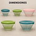 thumbnail image 3 of Set 5 Bowls Tazón De Cristal Texturizado Y Tapas De Plástico, 3 of 8