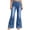 Blue, variant on Wide Leg Jeans Woman 2026 Trendy Washed Blue Flared Bootcut Denim Pants with Pockets Palazzo Jeans Streetwear