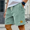 thumbnail image 2 of Mokaloha Mens Shorts, Pacificozy Men's Corduroy Shorts-Elastic Drawstring Waist Summer Beach Loose Fit Short (SUETCH Clearance),Light Green,X-Large, 2 of 7