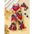 thumbnail image 2 of Bagilaanoe Toddler Baby Girl Summer Jumpsuit Sleeveless Print Romper Backless Overalls + Headband 6M 9M 12M 18M 24M 3T Kids Long Flare Pants Summer Clothes, 2 of 8