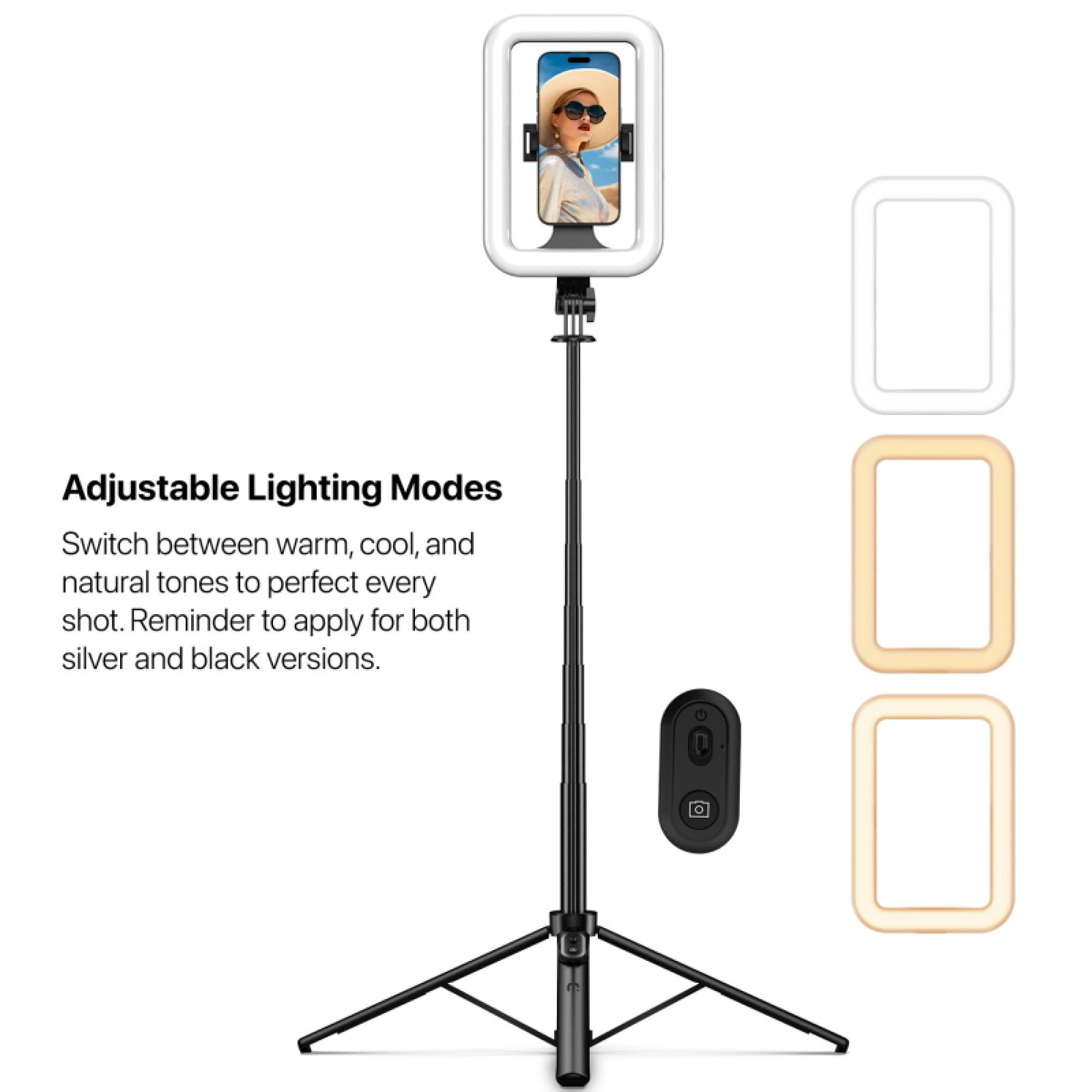 Adjustable Aluminum Alloy Selfie Ring Light Tripod Stand with 9" – Adjustable Aluminum Alloy, Ideal for Content Creators, Professionals & Gifts