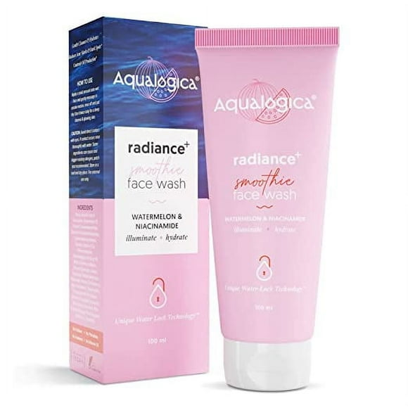 Aqualogica Radiance+ Smoothie Face Wash with Watermelon & Niacinamide | Facial Cleanser | Gently Cleanses, Refreshes & Makes Skin Radiant | 100 ml