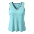 thumbnail image 3 of Posijego Womens V Neck Tank Tops Summer Beach Casual Boho Tops for Women Sleeveless Solid Shirts Loose Basic Tank Tees, 3 of 7