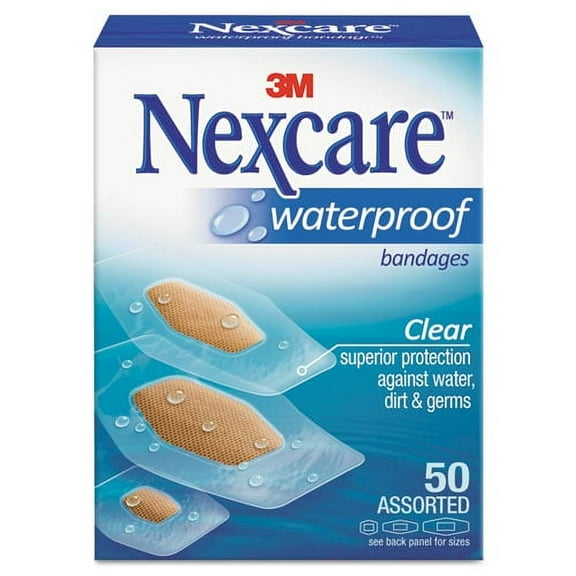 "Waterproof, Clear Bandages, Assorted Sizes, 50/box | Bundle of 2 Boxes"