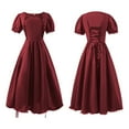 thumbnail image 2 of LUOGENLI Girls Dresses Size 12 Plus Size Big Girls Dresses Ruffled Classical Puff Sleeve Waist Dress Belt Gown Graduation Dresses For Girls 12-14 Bodycon Red 14-15 Years, 2 of 5