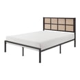 thumbnail image 4 of Pemberly Row Queen Platform Bed Framed Faux Cane Panel Headboard Dark Bronze, 4 of 11