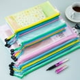 thumbnail image 3 of A3 A4 A5 A6 Portable Zipper File Bag Transparent Single-layer Mesh Student Test Paper Data Storage Bag Office Files Stationery A3-yellow, 3 of 6