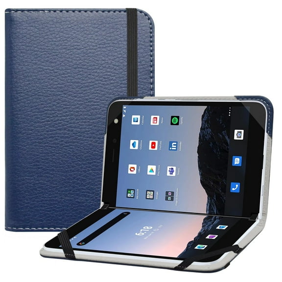Labanema 8.1" Microsoft Surface Duo (ATT,Verizon & Tmobile) Case, PU Leather Protective Case, Cover for 8.1" Microsoft Surface Duo (ATT,Verizon & Tmobile) (Dark Blue)