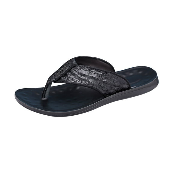 Mens Flip Flops Thong Sandals Arch Support Beach Slippers Men's Fashion Casual Open Toe Top Soft Sole Spring And Summer Style Breathable Soft Leather Beach Thick-Soled Sandals