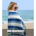 thumbnail image 4 of Large Beach Towel Oversized- Cotton Velour 35 x 70 Inch Anchor Striped Terry Pool Towel, Soft Swimming Towel for Adults Women Men (Navy Red), 4 of 9