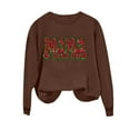 thumbnail image 5 of XPMWRP Women's Pullover Sweatshirts Long Sleeves Loose Comfy Sweatshirt Mama Letter Graphic Tees Shirts for Mother's Day Brown XXL, 5 of 5