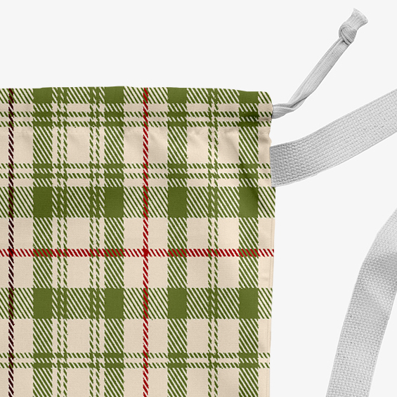 Simply Daisy Canvas Plaid 18 x 29 in Fern Green Laundry Bag