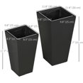 thumbnail image 3 of Outsunny Set of 2 Outdoor Flower Pots with Drainage Holes, Black, 3 of 10