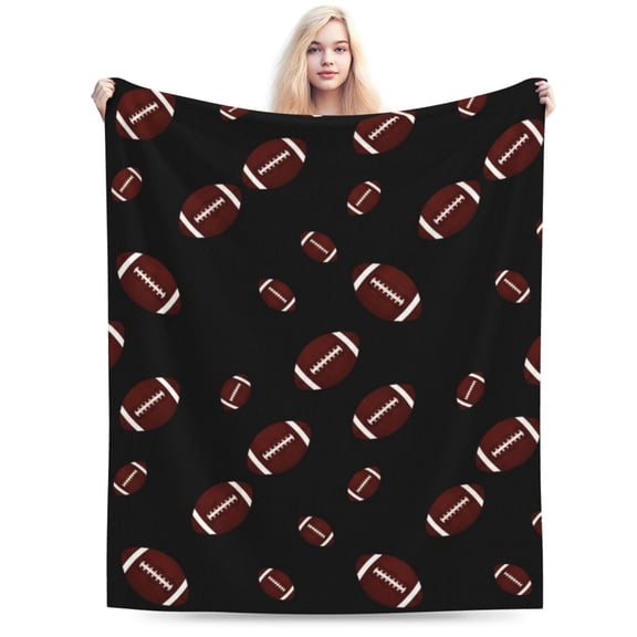 Football Blanket, American Football Flannel Throw Blanket for Couch Bed, Soft Sports Blanket for Football Fans Home Decor 50x40