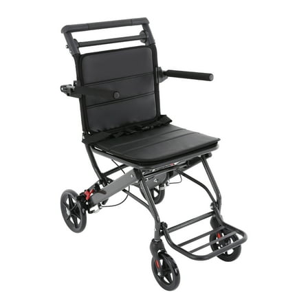 Foldable Transport Wheelchair with Storage Bag Portable Traveling Wheelchair