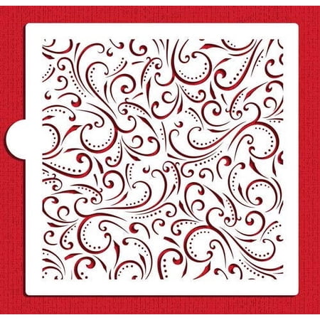 Swirls and Dots All Over Print Stencil C1032 by Designer Stencils