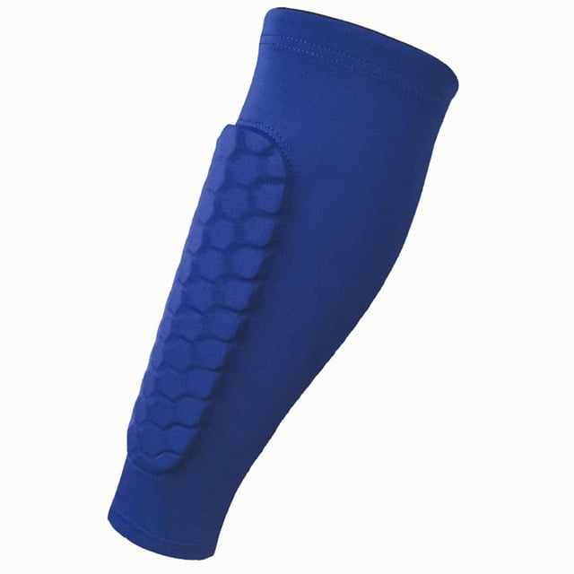 Mangas de pierna de fútbol Cola Espinilleras rodillera azul XL