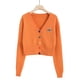 thumbnail image 3 of Camisa de punto para mujer, suelta, retro, de manga larga, con botones, suéter, abrigo de otoño, naranja Eigraketly AP001150-06B, 3 of 7