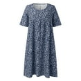 thumbnail image 1 of Ketyyh-chn99 Robes Décontractées pour Femmes Robe d'Été Robe Extensible Combinaisons Manches à Volants Shorts Robe Courte Bleu, TG, 1 of 5