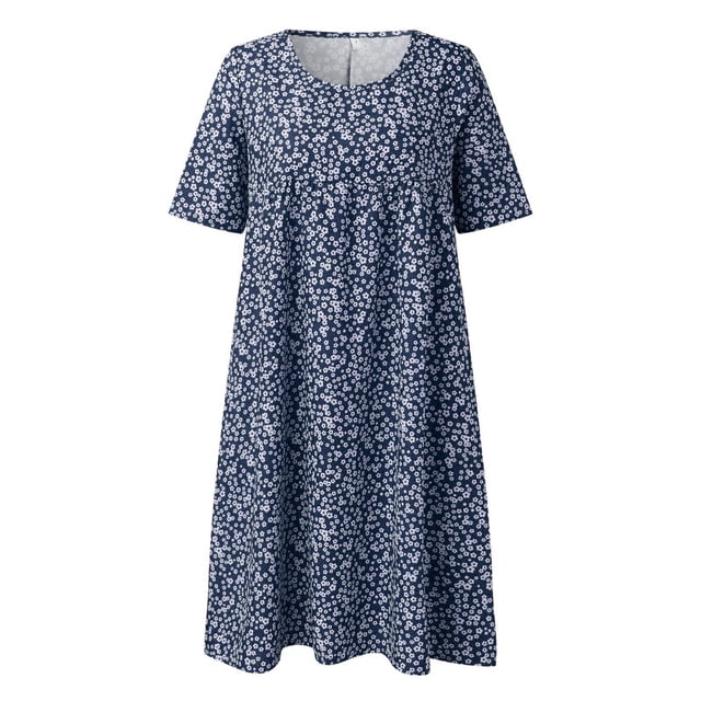 Ketyyh-chn99 Robes Décontractées pour Femmes Robe d'Été Robe Extensible Combinaisons Manches à Volants Shorts Robe Courte Bleu, TG