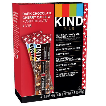 UPC 602652171666 product image for KIND Bars, Dark Chocolate Cherry Cashew + Antioxidants , 4 Bars, Gluten Free | upcitemdb.com