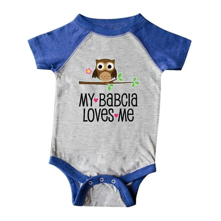 

Inktastic My Babcia Loves Me Girls Owl Gift Baby Girl Bodysuit