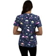 thumbnail image 3 of Green Town Scrubs for Women V-Neck Scrub Top - Foil Prints, 3 Pockets, Easy Care Uniforms, 3 of 4