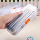 thumbnail image 5 of Paquete de 5 cajas de lápices transparentes de doble cubierta, organizador universitario de plástico, papelería con inserciones de rejillas divisorias ajustables, 5 of 5