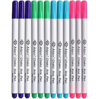 Water Erasable Pens Disappearing Vanishing Erasable Ink Fabric Marker Pen,  12-PACK 7-COLOR Wate