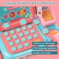 thumbnail image 5 of Wisairt Cash Register for Kids, Toy Cash Register with Scanner Voice Recognition Payment Function, Play Cash Register, Count Learning Toys, 24Pcs Mini Playset (Pink), 5 of 9